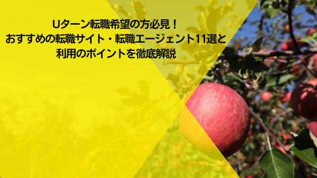 Uターン転職希望の方必見！おすすめの転職サイト・転職エージェント11選と利用のポイントを徹底解説