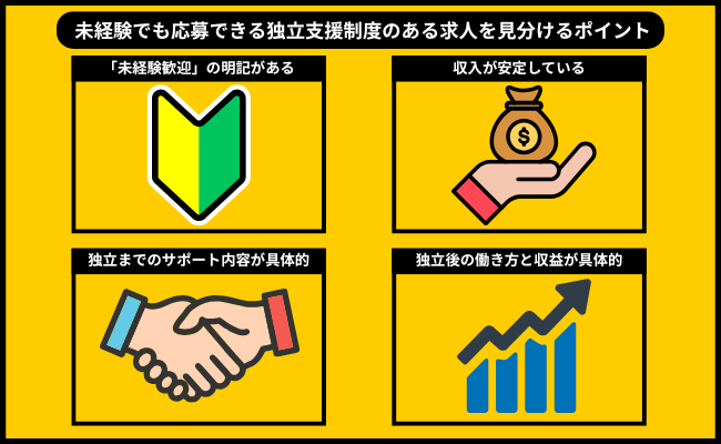 未経験でも応募できる独立支援制度のある求人を見分けるポイント