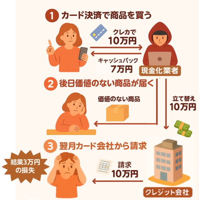 クレジットカード現金化の仕組み 図解