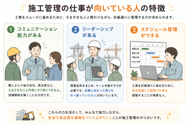 施工管理の仕事が向いている人の特徴