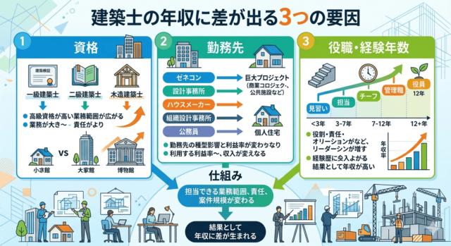 建築士の年収に差が出る理由