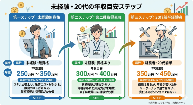 電気工事士20代の年収例