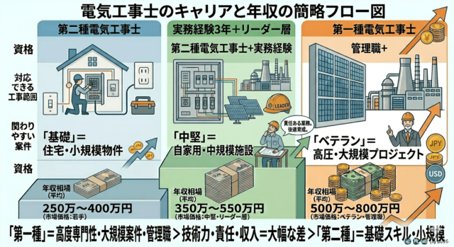 電気工事士のキャリアと年収