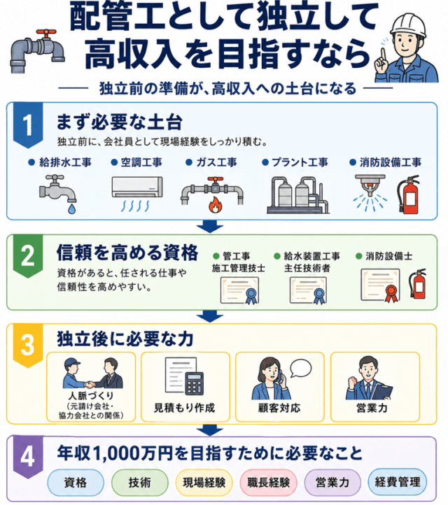 配管工として独立して高収入を目指すなら