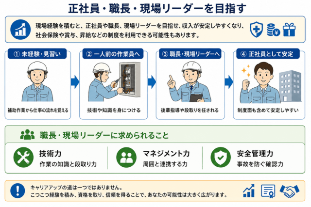 正社員・職長・現場リーダーを目指す