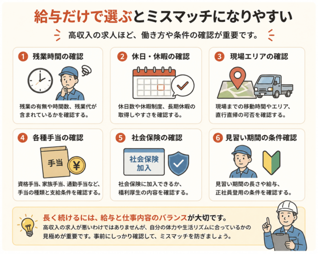 職人給与だけで選ぶとミスマッチになりやすい