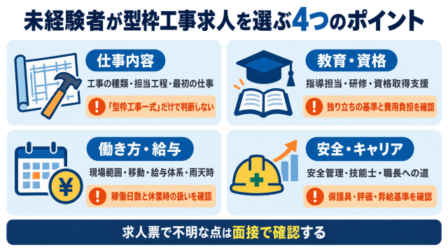 未経験者が型枠工事求人を選ぶポイント