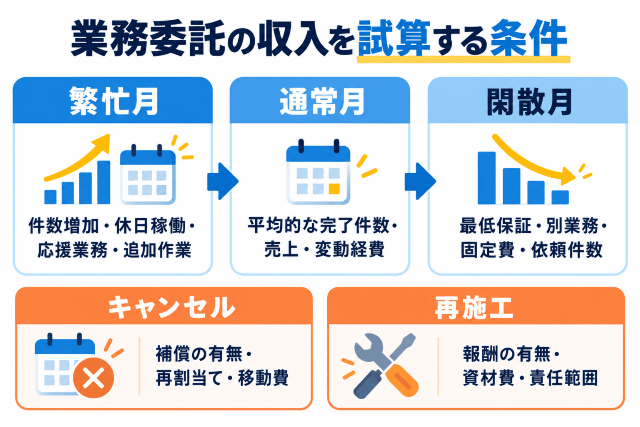 業務委託の収入を試算する条件
