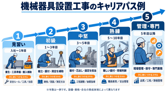 機械器具設置工事のキャリアパス例
