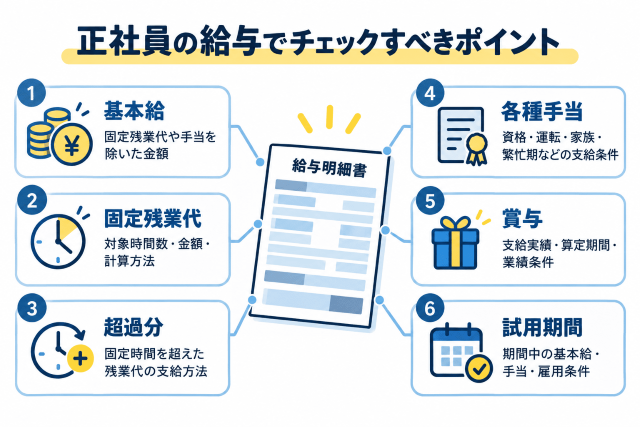 正社員の給与でチェックすべきポイント