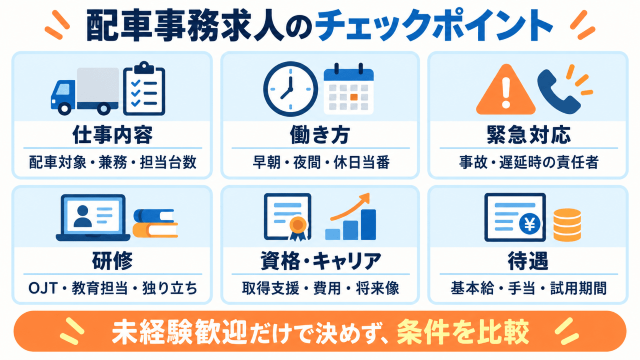 配車事務求人のチェックポイント