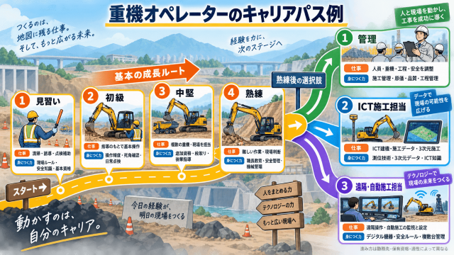 重機オペレーターのキャリアパス例
