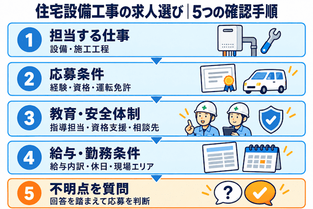 未経験から住宅設備工事へ転職するときの求人選びのポイント