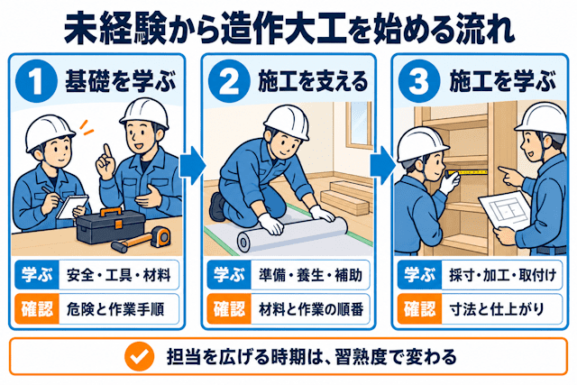 未経験から造作大工を始める流れ