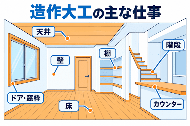未経験でも始められる造作大工の主な仕事内容